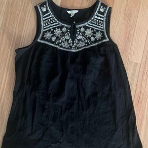 Black boho blousy tank